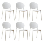 Scandinavian plastic dining chair with open back and four legs, ideal for home use