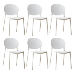 Scandinavian Plastic Dining Chair Open Back Side Chair with 4 Legs for Home Use Dining Chairs