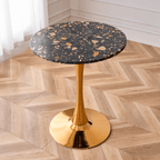 Modern marble table with sturdy metal base, perfect for adding a timeless aesthetic to any space