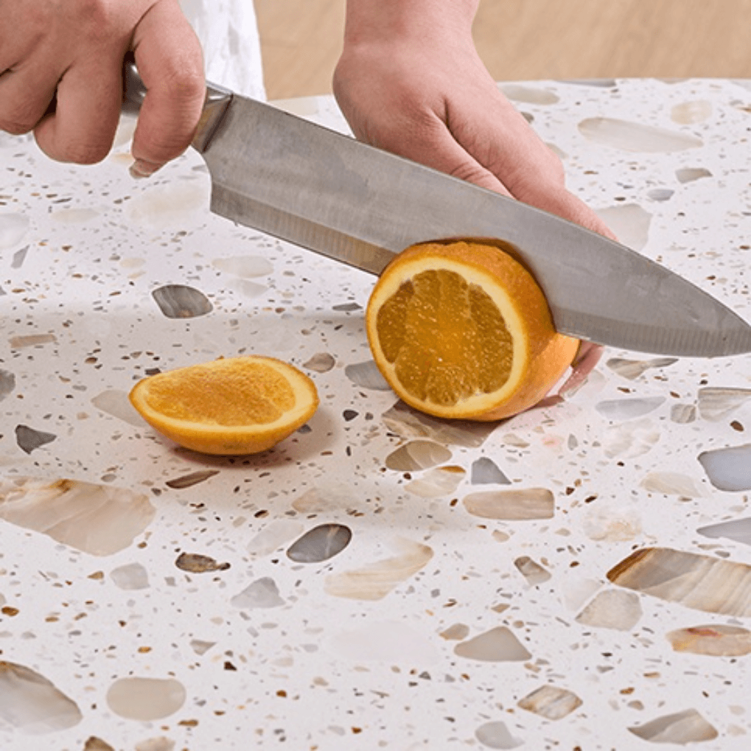 Terrazzo dining table combining premium quality with safety and stylish design