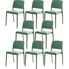 Scandinavian Plastic & Acrylic Dining Chair with Low Back Rest and Armless Design Dining Chairs