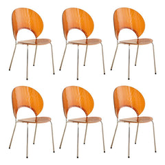 Scandinavian Style Stackable Armless Side Chair in Plastic & Acrylic Dining Chairs