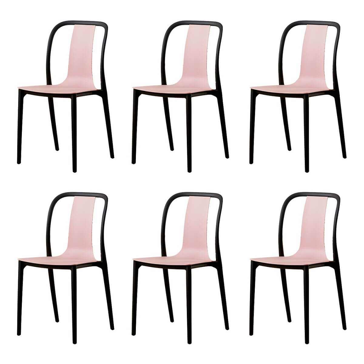 Low-back plastic and acrylic side chair with modern style for kitchen and dining areas