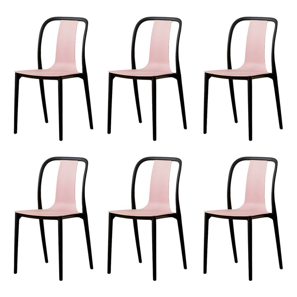 Low-back plastic and acrylic side chair with modern style for kitchen and dining areas