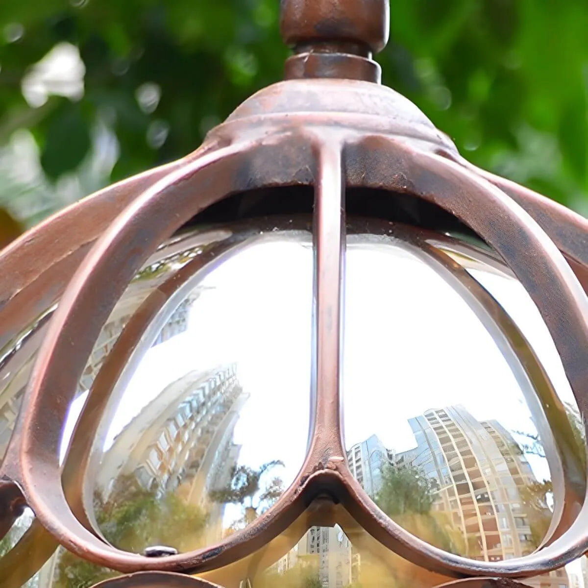Ball Cage Metal Outdoor Table Lamp – Vintage Bronze Finish
