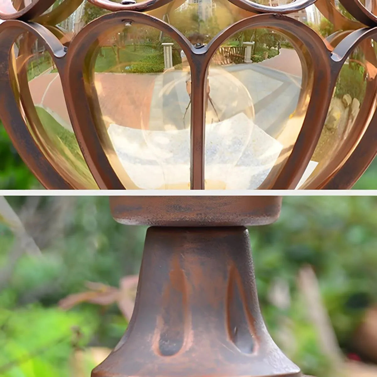 Ball Cage Metal Outdoor Table Lamp – Vintage Bronze Finish