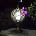 Ball Cage Metal Outdoor Table Lamp – Vintage Bronze Finish