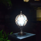 Ball Cage Metal Outdoor Table Lamp – Vintage Bronze Finish