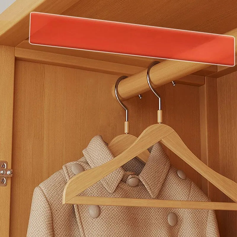Bamboo Cane-Front Wardrobe Armoire With Soft-Close Storage