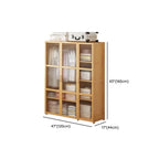 Bamboo Cane-Front Wardrobe Armoire With Soft-Close Storage Dimensions