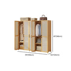 Bamboo Cane-Front Wardrobe Armoire With Soft-Close Storage Dimensions