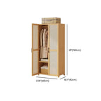 Bamboo Cane-Front Wardrobe Armoire With Soft-Close Storage Dimensions