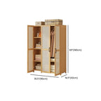 Bamboo Cane-Front Wardrobe Armoire With Soft-Close Storage Dimensions