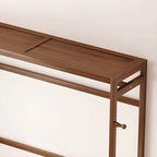Bamboo Open-Top Wardrobe Armoire With Closed Storage Cabinet