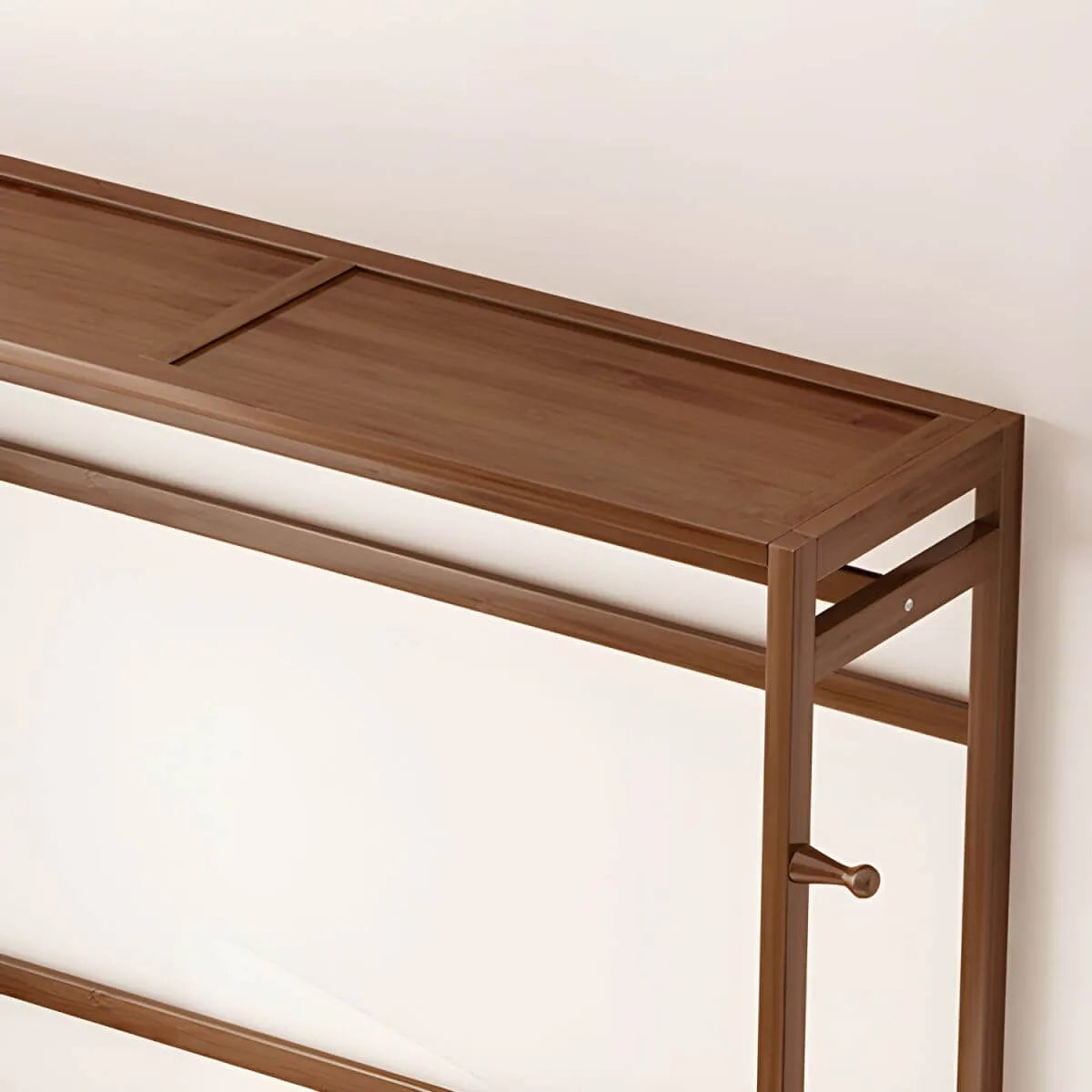 Bamboo Open-Top Wardrobe Armoire With Closed Storage Cabinet