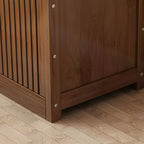 Bamboo Open-Top Wardrobe Armoire With Closed Storage Cabinet