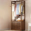 Bamboo Open-Top Wardrobe Armoire With Closed Storage Cabinet