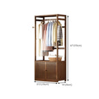Bamboo Open-Top Wardrobe Armoire With Closed Storage Cabinet Dimensions