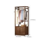 Bamboo Open-Top Wardrobe Armoire With Closed Storage Cabinet Dimensions