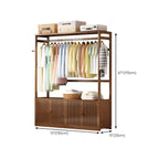 Bamboo Open-Top Wardrobe Armoire With Closed Storage Cabinet Dimensions
