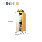 Bamboo Wardrobe Armoire With Curtain Doors and Tiered Storage Dimensions