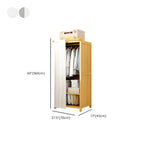 Bamboo Wardrobe Armoire With Curtain Doors and Tiered Storage Dimensions