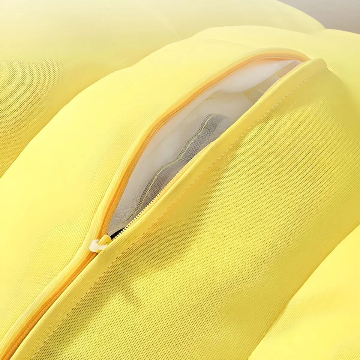 Banana-Shaped Yellow Fabric Bean Bag Lounger with Removable Cover