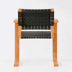 Bauhaus-Inspired Armchairs Set with Woven Seat, 2 Pack