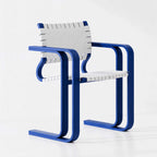 Bauhaus-Inspired Armchairs Set with Woven Seat, 2 Pack