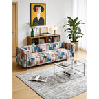 Bauhaus Plaid Sofa with Stainless Steel Frame for Artful Living Rooms
