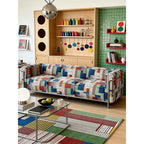 Bauhaus Plaid Sofa with Stainless Steel Frame for Artful Living Rooms