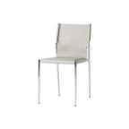 Bauhaus Saddle Leather Dining Chair with Polished Steel Frame