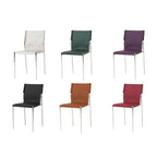 Bauhaus Saddle Leather Dining Chair with Polished Steel Frame
