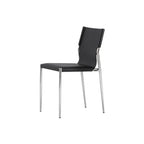Bauhaus Saddle Leather Dining Chair with Polished Steel Frame