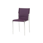 Bauhaus Saddle Leather Dining Chair with Polished Steel Frame