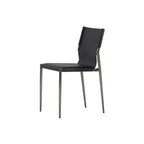 Bauhaus Saddle Leather Dining Chair with Polished Steel Frame