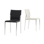 Bauhaus Saddle Leather Dining Chair with Polished Steel Frame