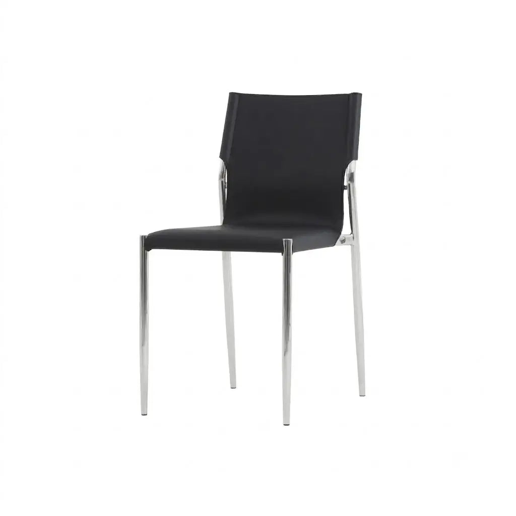 Bauhaus Saddle Leather Dining Chair with Polished Steel Frame Main Product Image