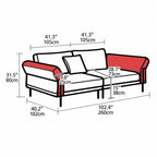 Bauhaus Sofa in Mixed Tweed and Leather with Steel Frame Lounge Appeal