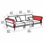 Bauhaus Sofa in Mixed Tweed and Leather with Steel Frame Lounge Appeal Dimensions