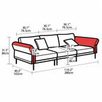 Bauhaus Sofa in Mixed Tweed and Leather with Steel Frame Lounge Appeal Dimensions