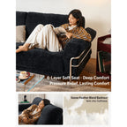 Bauhaus Sofa Series in Chenille with Steel Arms, Washable Cushions and High Legs