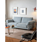 Bauhaus Sofa Series in Chenille with Steel Arms, Washable Cushions and High Legs