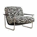 Bauhaus Zebra Lounge Chair with Sculptural Steel Frame and Plush Comfort