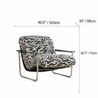 Bauhaus Zebra Lounge Chair with Sculptural Steel Frame and Plush Comfort Dimensions