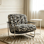 Bauhaus Zebra Lounge Chair with Sculptural Steel Frame and Plush Comfort Main Product Image