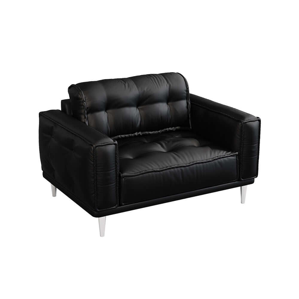 Comfortable French vintage leather sofa with luxurious design and classic style