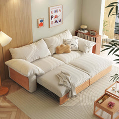 Japandi Pull-out Sofa Bed with Three Fabric Options Available