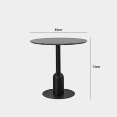 Table ronde en terrazzo polyvalente : Parfaite pour la salle à manger ou le bureau