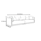 Modern 35-inch polyester sofa with square arms and bolster pillows for living room seating